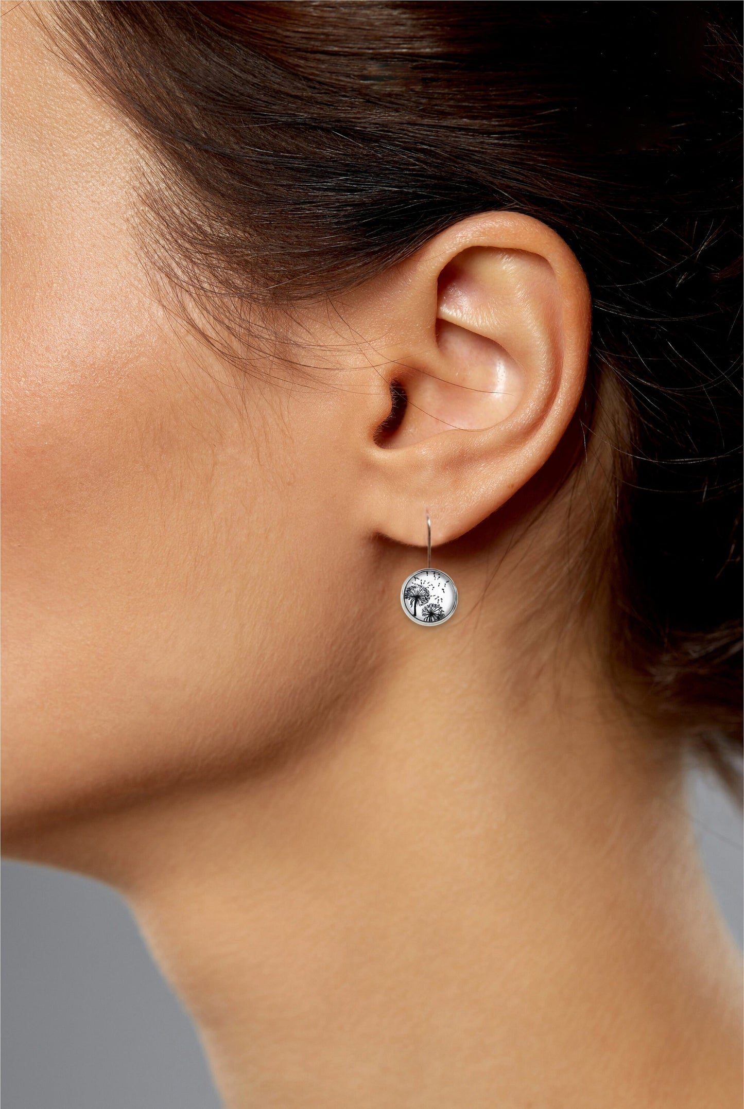 Ohrringe Pusteblume, Dandelion Earrings, Ohrringe Löwenzahn, Handgefertigter Statement Ohrringe, Ohrhänger Silver Edelstahl