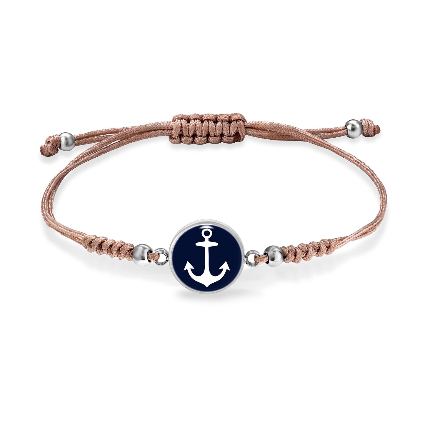 Anker Armband, Armband Makramee, Armband Maritim,Silber Stoff Armband Damen, Maritimes Armband, Maritimer Anker Schmuck, Ankerarmband