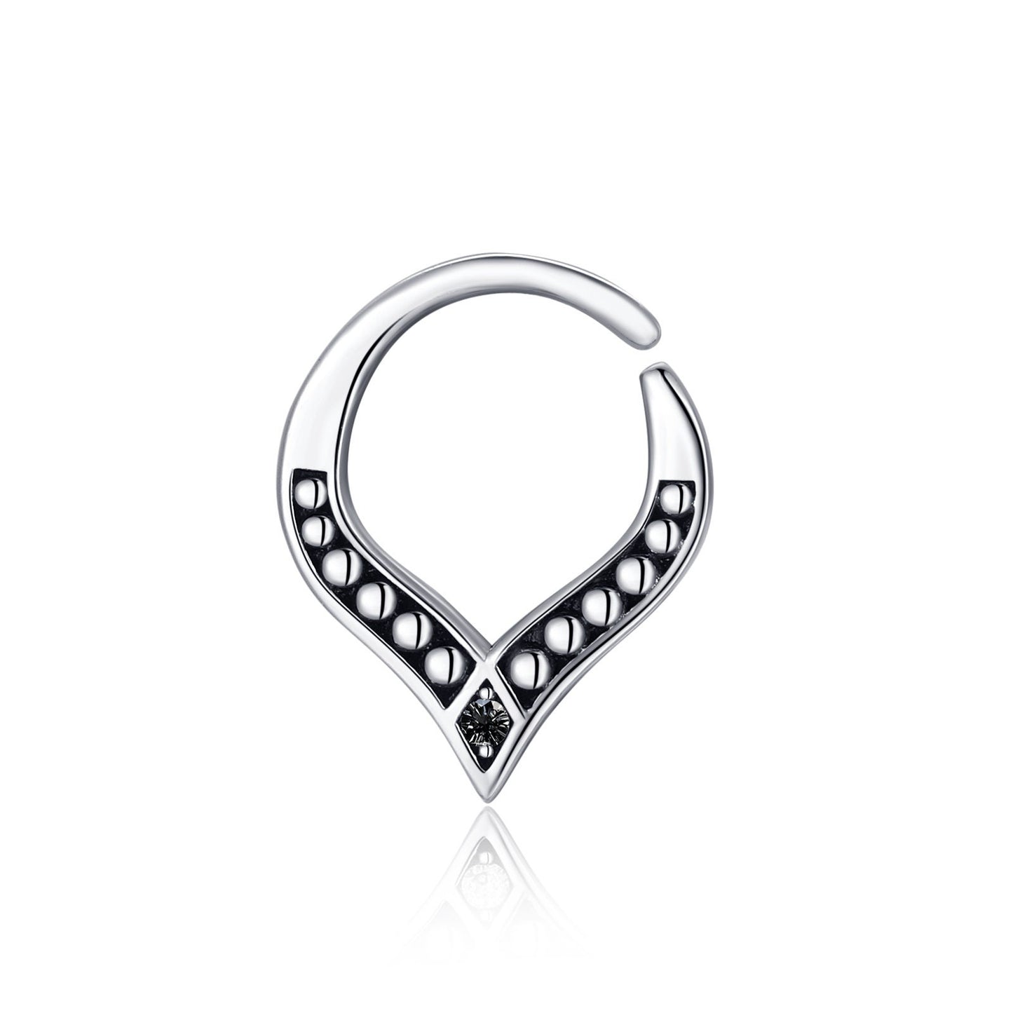 V Form Helix Ring 16G, Knorpel Piercing, Sterling Silber Tragus, Helix Piercing, Boho Daith, Tragus Ring, Ohrpiercing Ring 8 mm