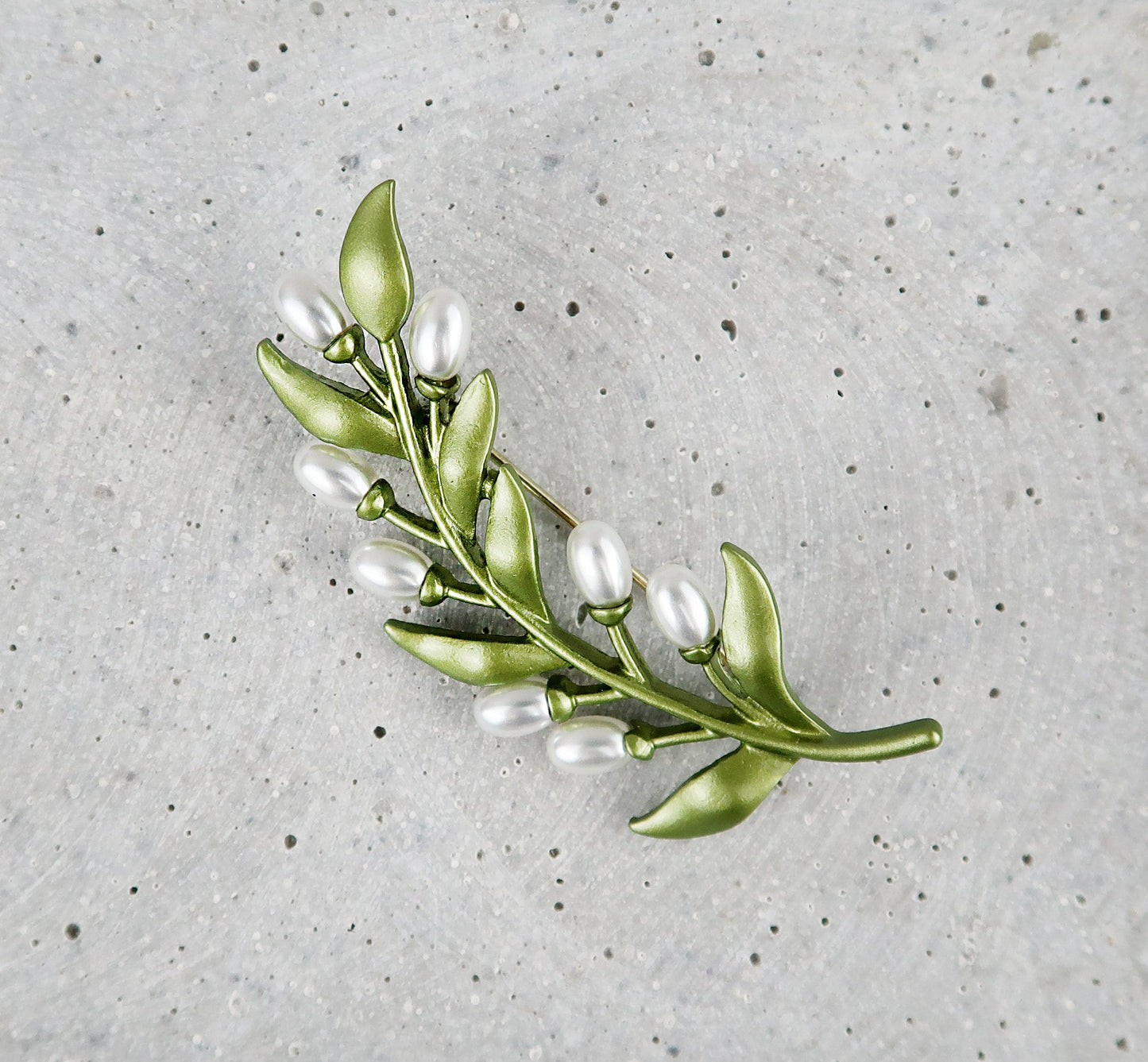 Brosche Blatt Grün, Brosche Perlen, Brooch Pins, Brosche Vintage, Vintage Schmuck, Geschenke für sie, Mama Geschenk