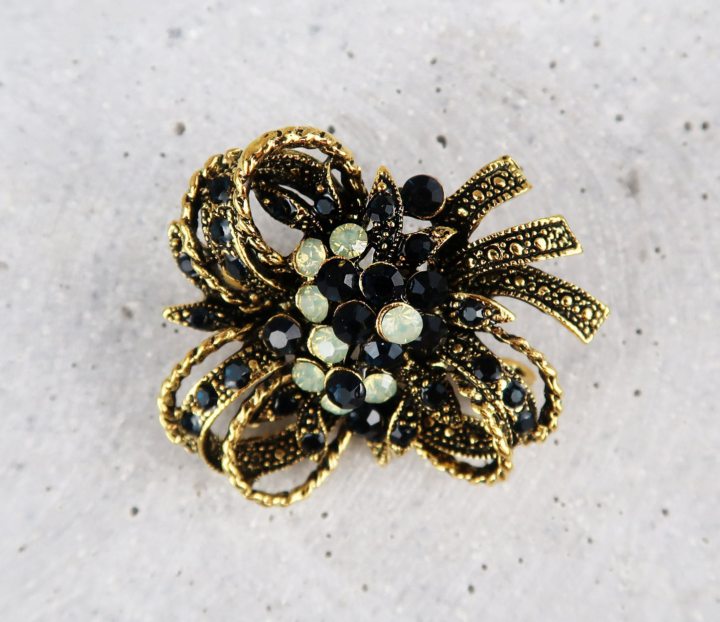 Brosche Schleife Mit Strass, Vintage Brosche Strass, Art Deco Brosche, Brosche Gold, Vintage Schmuck, Geschenke für sie, Mama Geschenk