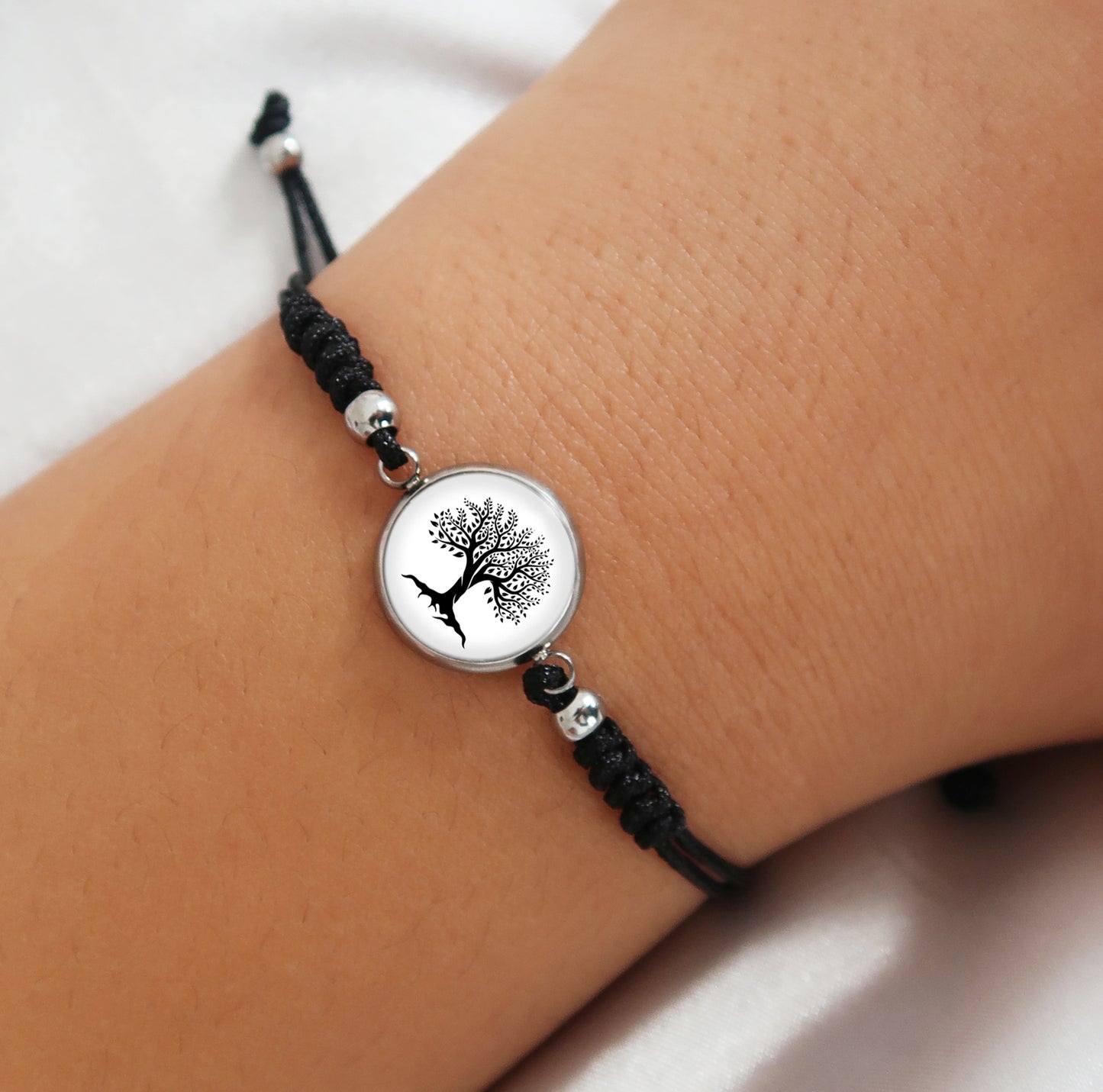 Damen Stoff Armband Lebensbaum