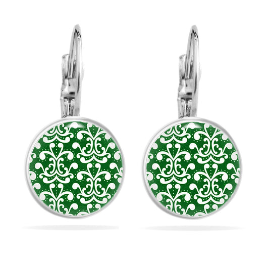 Ohrringe Mandala Grün, Ohrringe Ornament, Ohrhänger Boho Hippi, Einzigartige Ohrringe, Geschenke für sie, Mama Geschenk