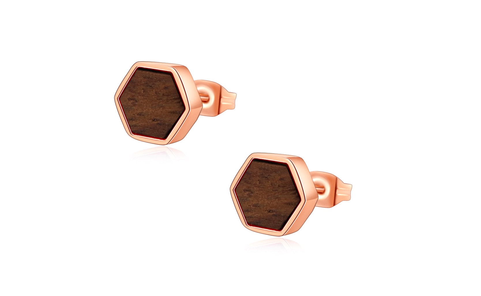 Hexagon Ohrringe, Holz Ohrringe, Holz Ohrstecker, holzohrring Mann, Holzohrstecker, Herrenohrstecker, Holzschmuck, Geschenke für Frauen