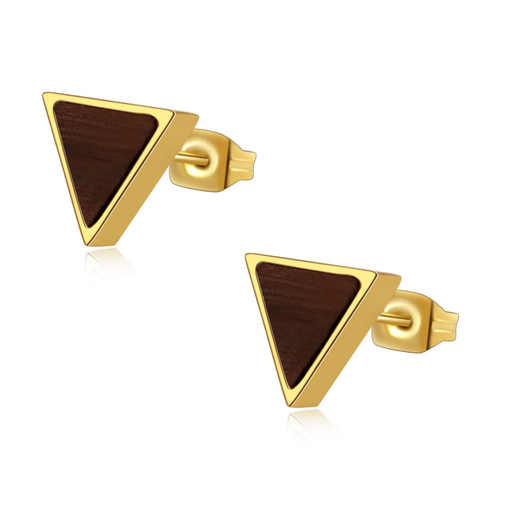 Ohrringe Holz, Ohrringe Dreieck, Ohrstecker Holz, Holzohrringe, Holzohrstecker, Herrenohrstecker, Holzschmuck, Geschenke für Frauen