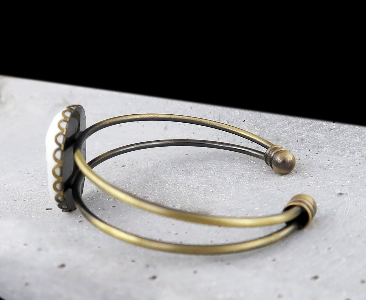 Mond Gesicht Armreif Bronze, Verstellbares Armreif, Schlichter Armreif, minimalistischer Armband, Geschenk für sie, Mama Geschenk
