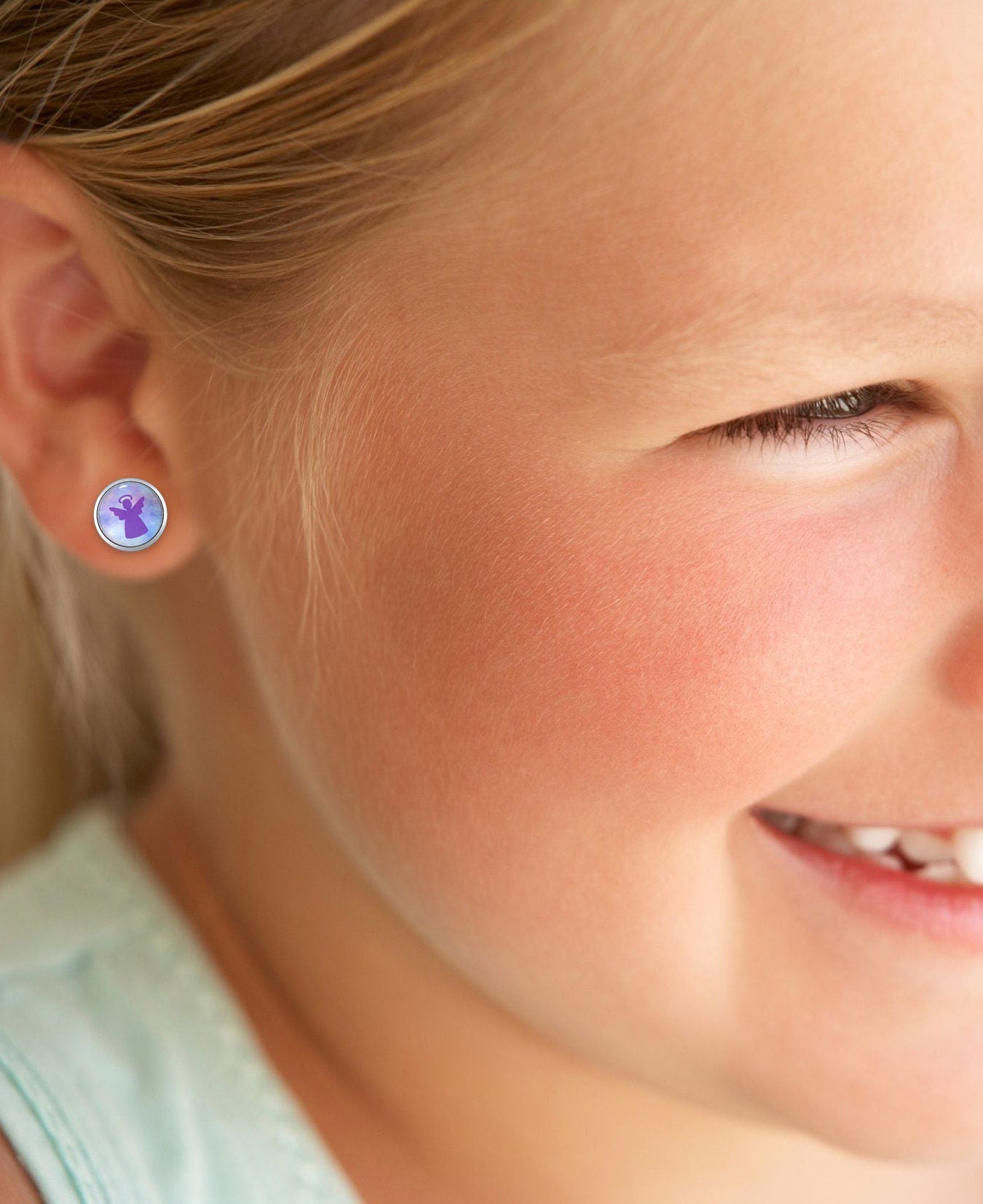 Schutzengel Ohrringe, Engel Ohrstecker, Engel Ohrringe, Schutzengel Schmuck, Ohrstecker Kinder, Geschenke für Mädchen