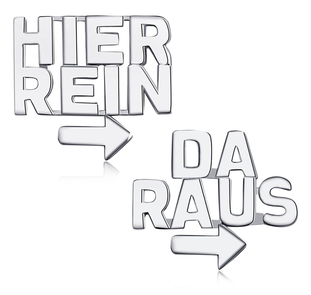 Ohrringe Spruch, Ohrringe Hier Rein Da Raus, Silber Ohrringe, 925 Sterling, Witzige Statement Ohrringe, Teenager Mädchen Geschenk