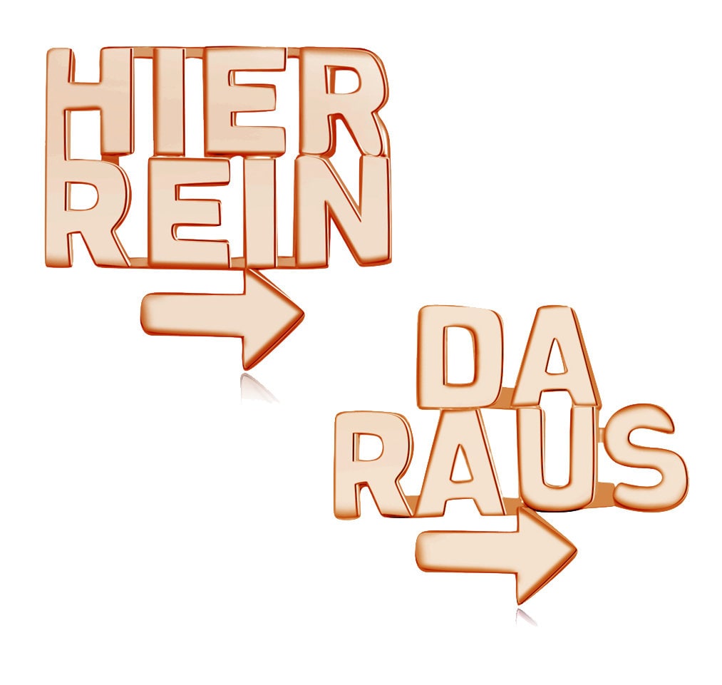 Ohrringe Spruch, Ohrringe Hier Rein Da Raus, Silber Ohrringe, 925 Sterling, Witzige Statement Ohrringe, Teenager Mädchen Geschenk
