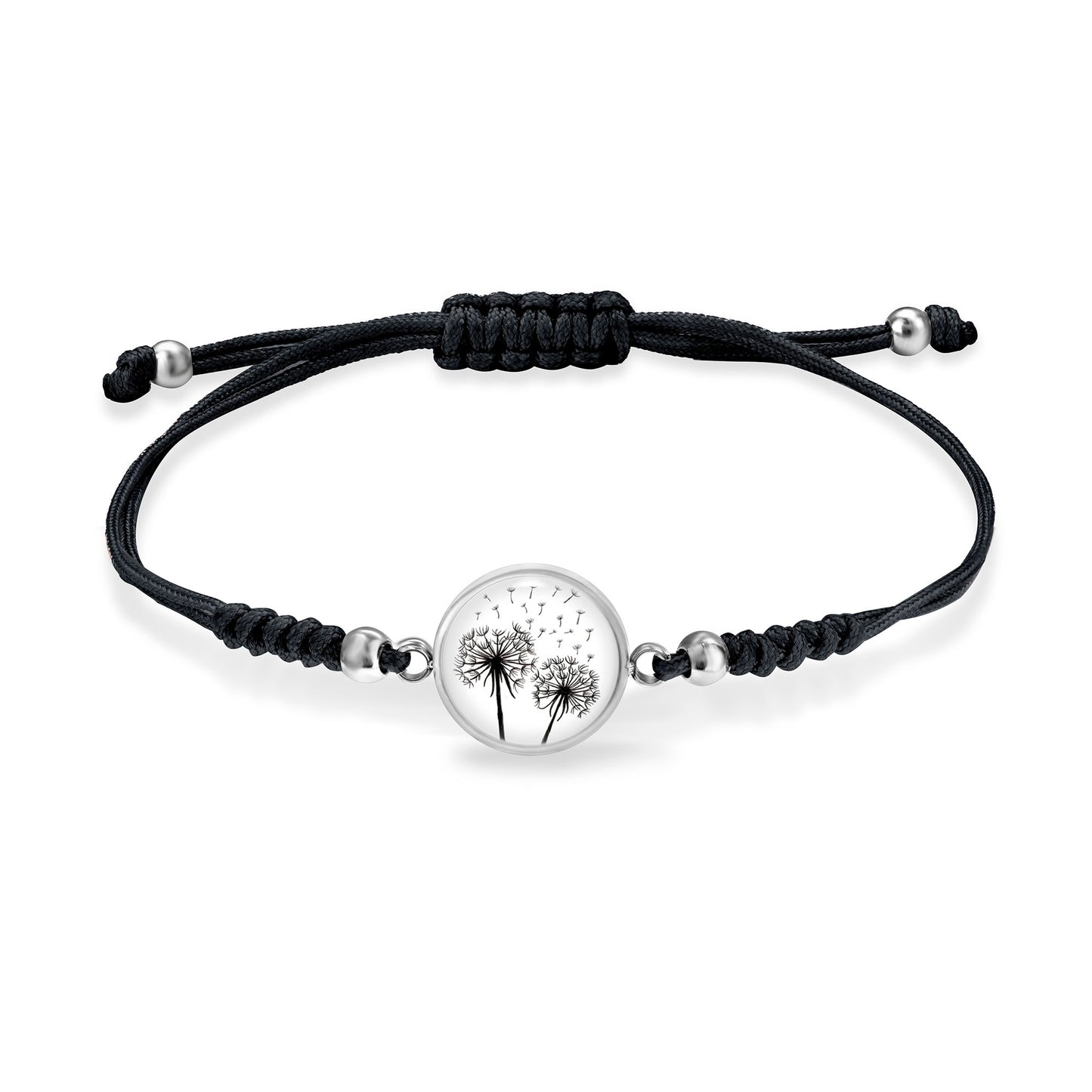 Armband Pusteblume, Silber Stoff Armband Damen, Freundschaftsarmband, Glücksarmband, Armband Freundinnen, Make A Wish Bracelet