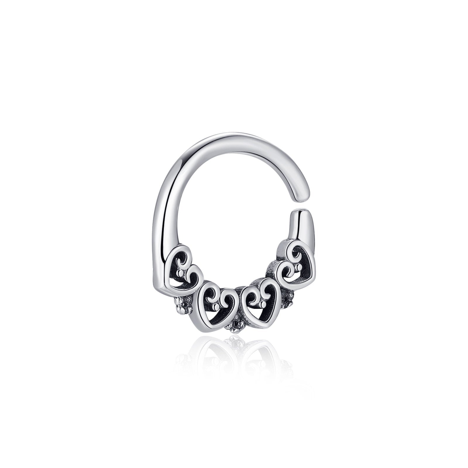 Herz Helix Ring 16G, Knorpel Piercing, Sterling Silber Tragus, Helix Piercing, Boho Daith, Tragus Ring, Ohrpiercing Ring 8 mm