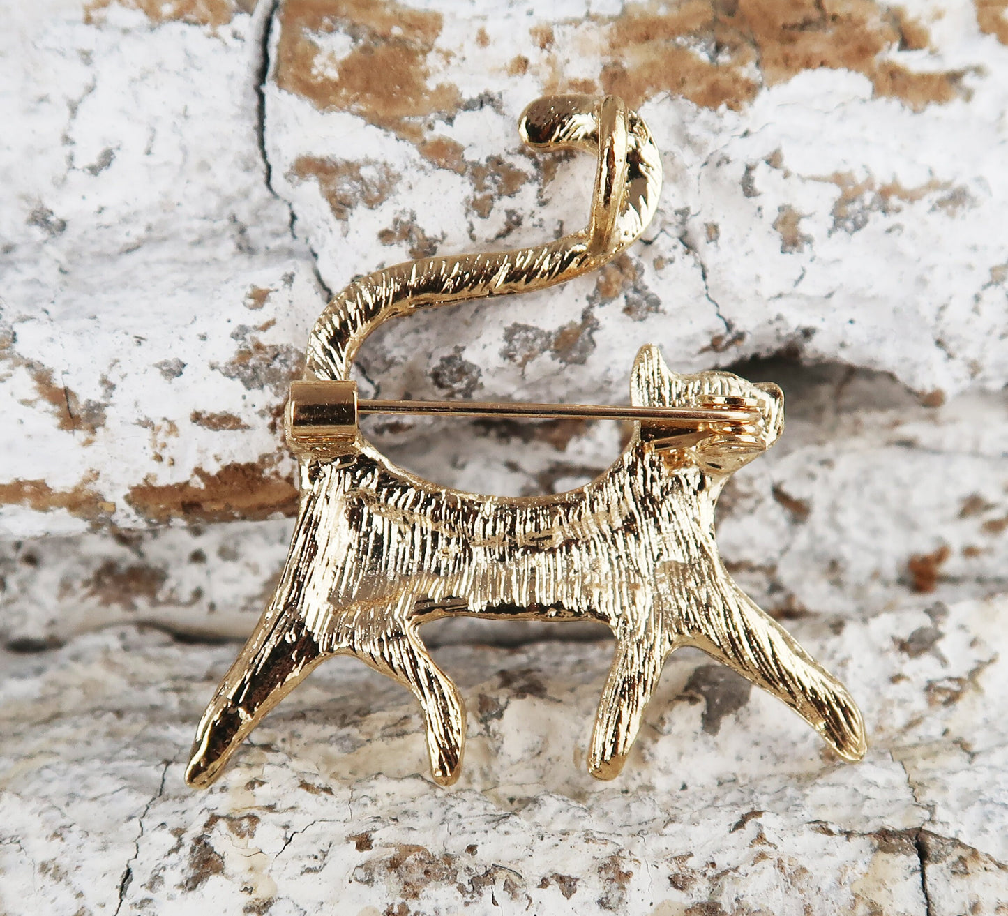 Brosche Katze Strass, Art Deco Brosche, Brosche Gold, Brosche Vintage, Vintage Schmuck, Geschenke für sie, Mama Geschenk