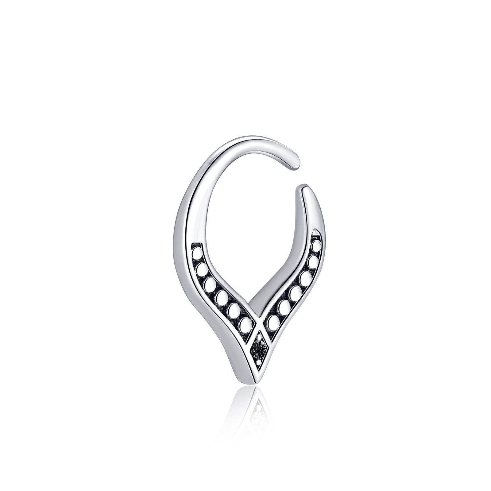 V Form Helix Ring 16G, Knorpel Piercing, Sterling Silber Tragus, Helix Piercing, Boho Daith, Tragus Ring, Ohrpiercing Ring 8 mm