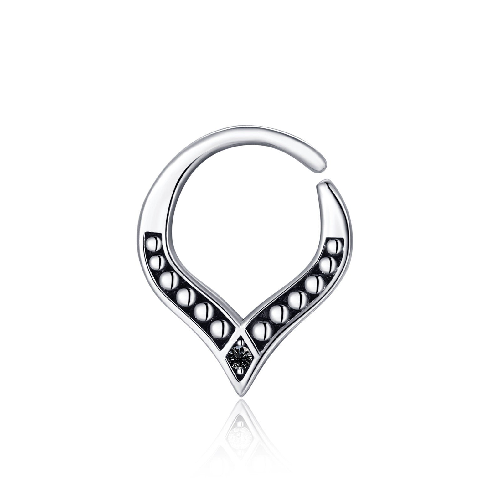 V Form Helix Ring 16G, Knorpel Piercing, Sterling Silber Tragus, Helix Piercing, Boho Daith, Tragus Ring, Ohrpiercing Ring 8 mm
