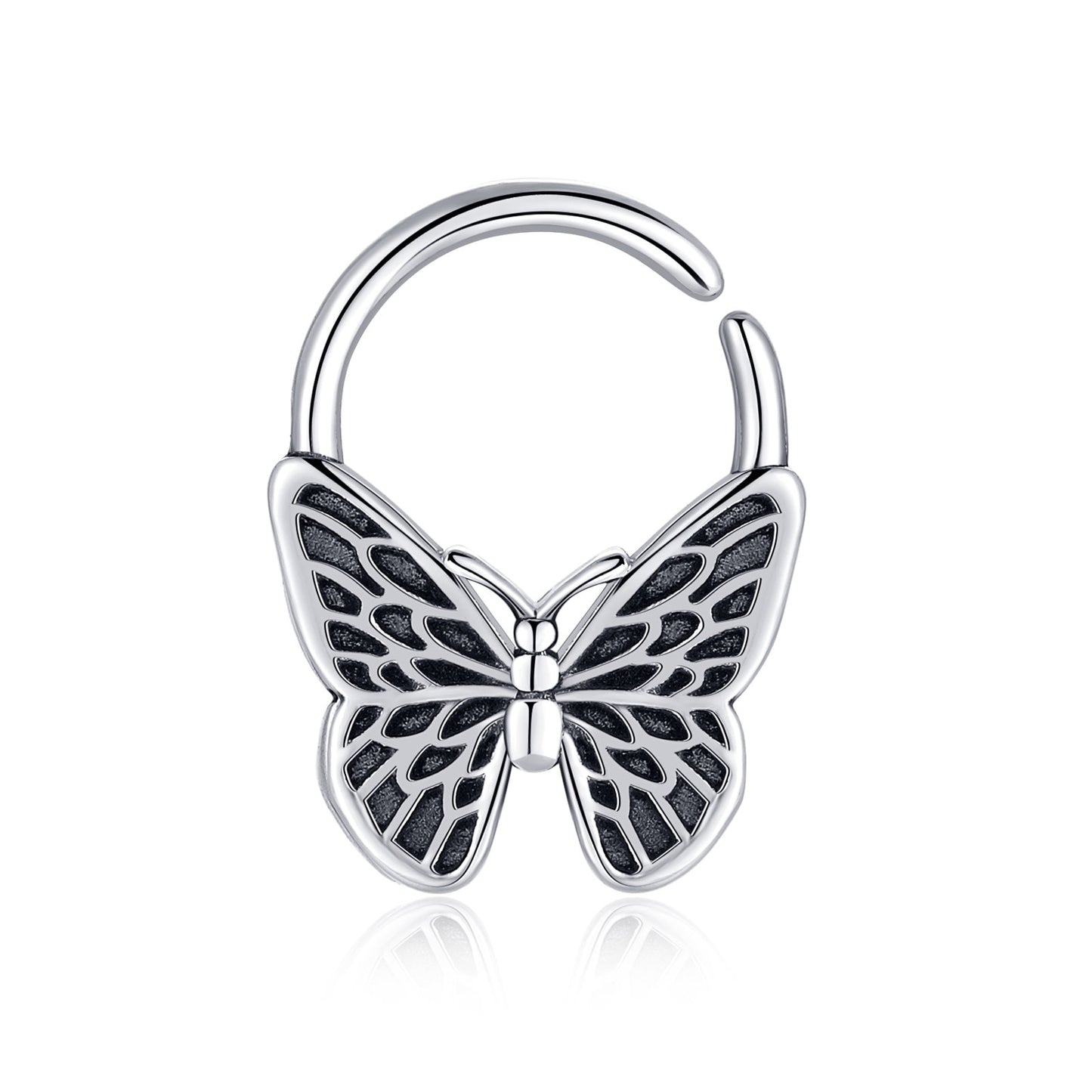 Schmetterling Helix Ring 16G, Knorpel Piercing, Sterling Silber Tragus, Helix Piercing, Boho Daith, Tragus Ring, Ohrpiercing Ring 8 mm