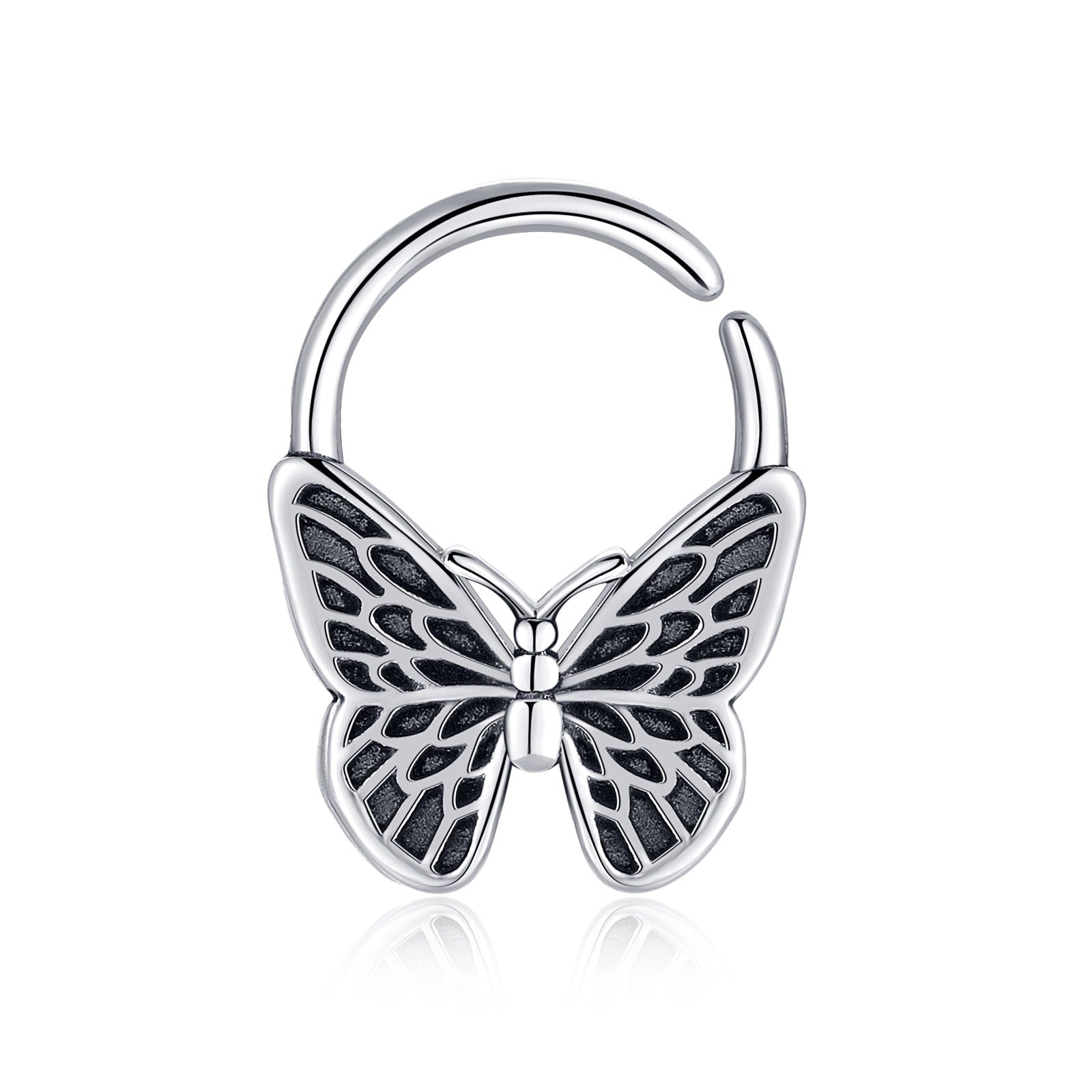 Schmetterling Helix Ring 16G, Knorpel Piercing, Sterling Silber Tragus, Helix Piercing, Boho Daith, Tragus Ring, Ohrpiercing Ring 8 mm