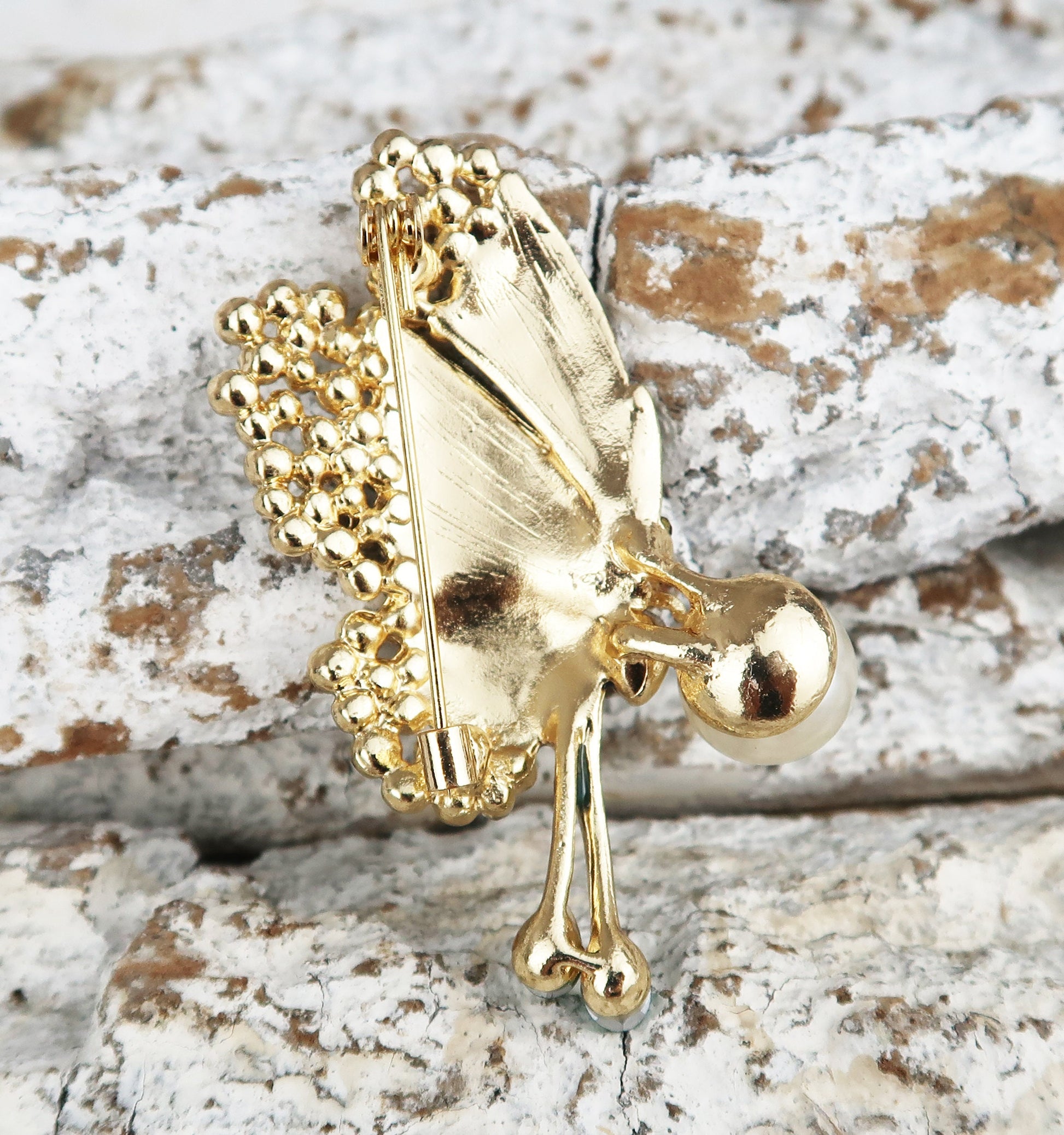 Schmetterling Brosche Perlen, Art Deco Brosche, Brosche Gold, Brosche Vintage, Vintage Schmuck, Geschenke für sie, Mama Geschenk