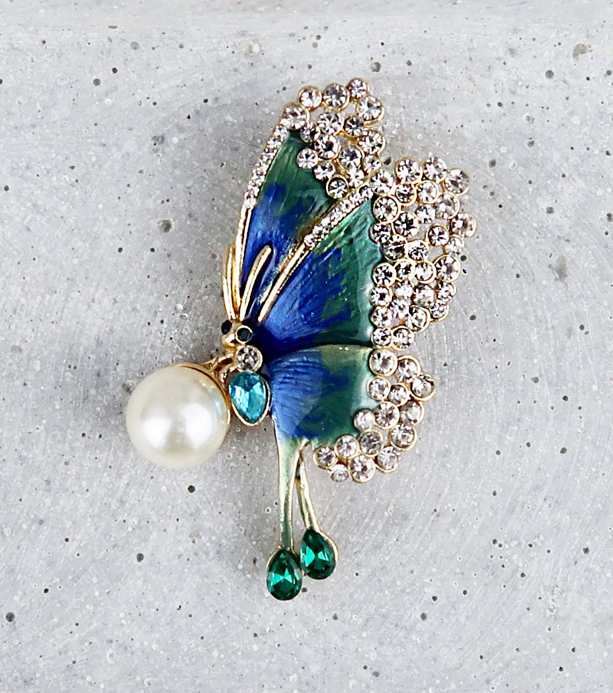 Schmetterling Brosche Perlen, Art Deco Brosche, Brosche Gold, Brosche Vintage, Vintage Schmuck, Geschenke für sie, Mama Geschenk
