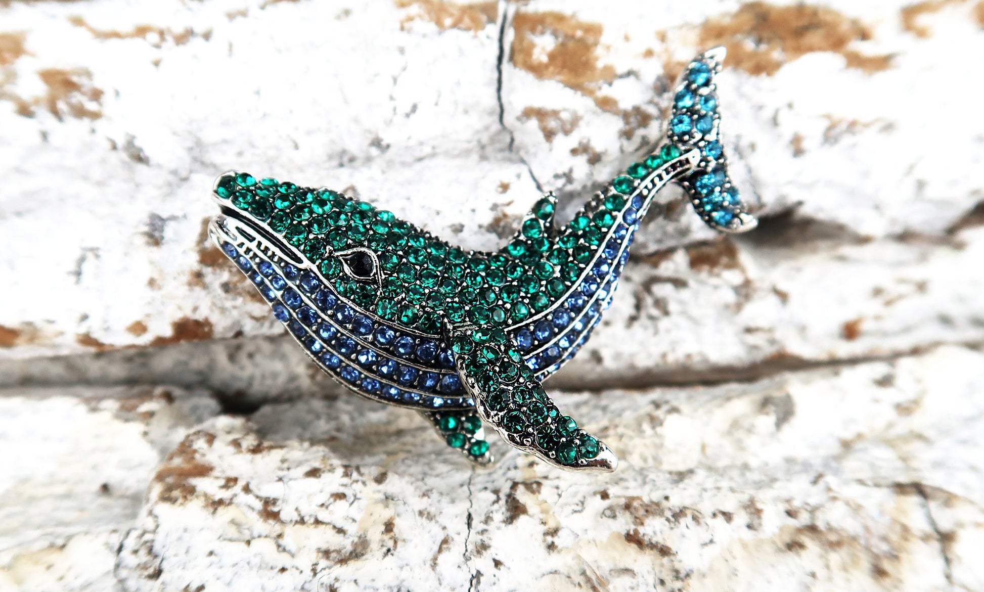Delfin Brosche Strass, Art Deco Brosche, Brosche Gold, Brosche Vintage, Vintage Schmuck, Geschenke für sie, Mama Geschenk