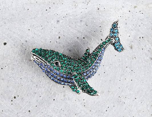 Delfin Brosche Strass, Art Deco Brosche, Brosche Gold, Brosche Vintage, Vintage Schmuck, Geschenke für sie, Mama Geschenk