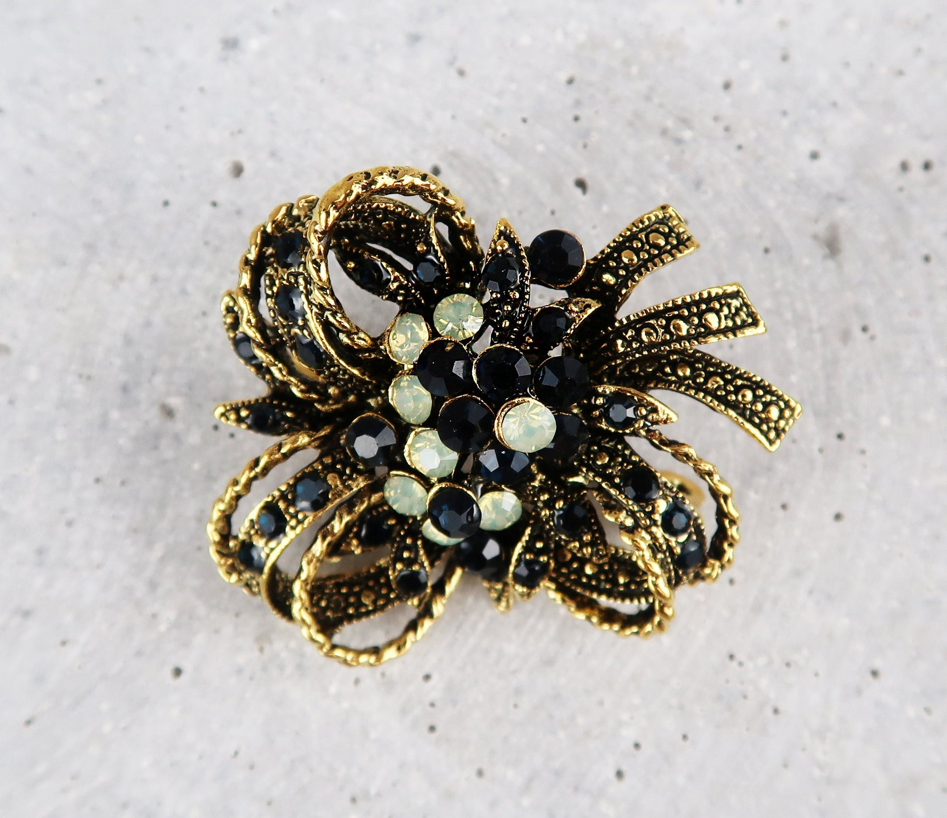 Brosche Schleife Mit Strass, Vintage Brosche Strass, Art Deco Brosche, Brosche Gold, Vintage Schmuck, Geschenke für sie, Mama Geschenk