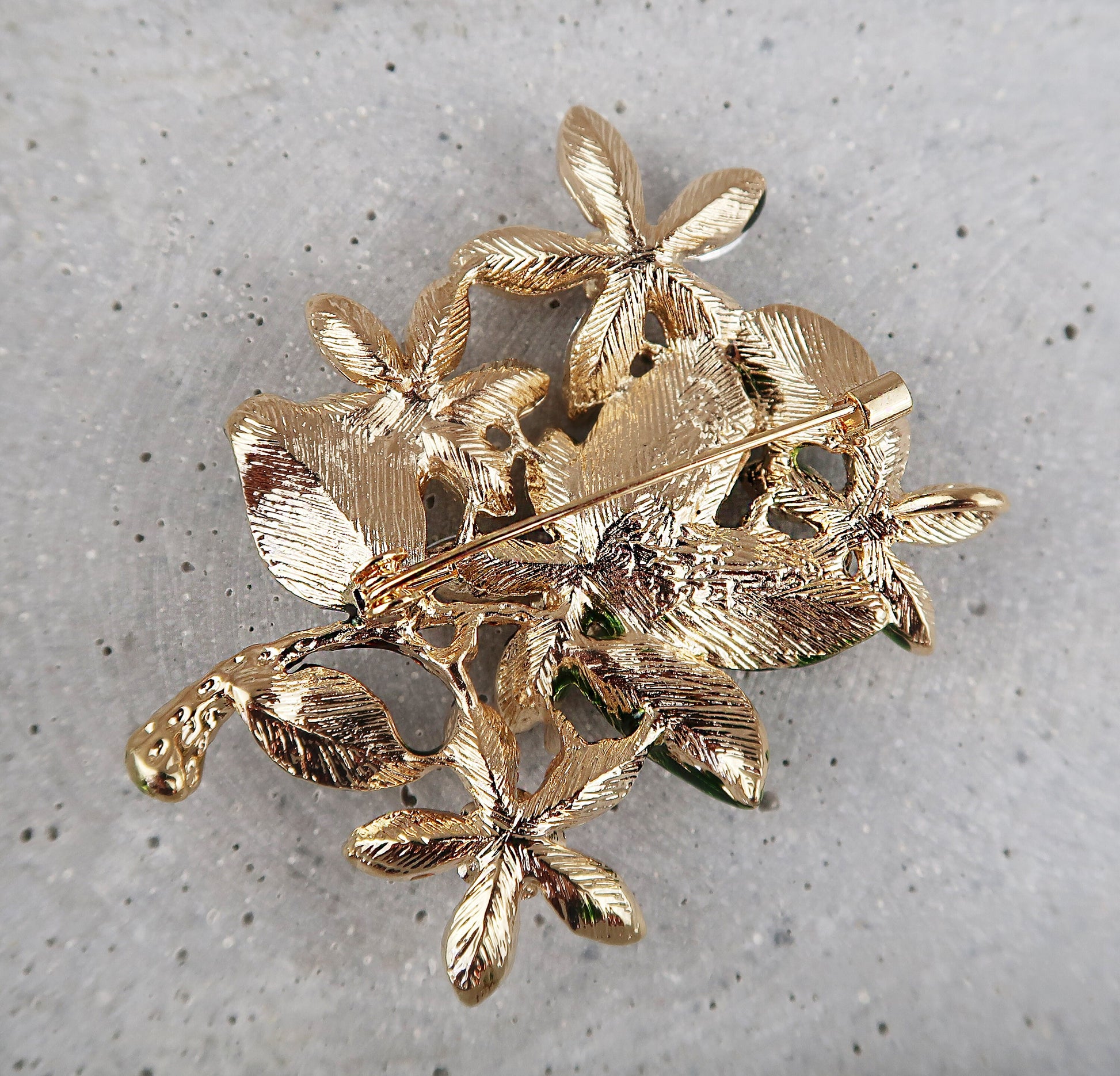 Brosche Vintage, Brosche Blumen Strass, Art Deco Brosche, Brosche Gold, Vintage Schmuck, Geschenke für sie, Mama Geschenk, Brooch Pin